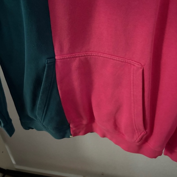 NIKE sz M DIY Fleece Hoodie Half Zip Pink Blue Half Long Sleeve - Picture 4 of 15